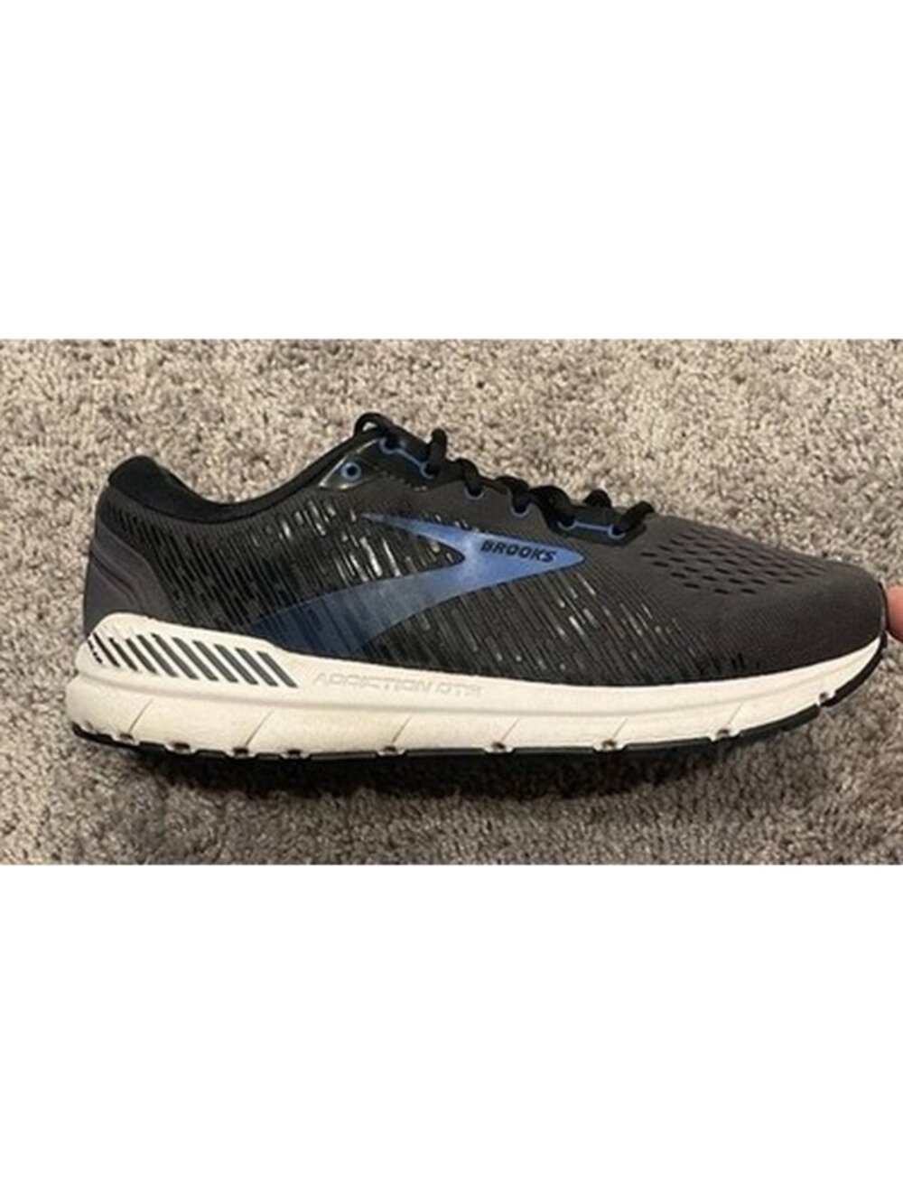 Brooks Addiction GTS 15 Mens Size 9.5 2E Black Blue Athletic Running Shoes